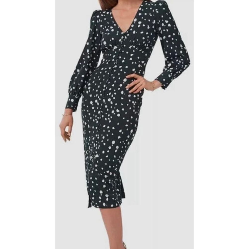 1. State forest green and White Polka Dot Mini Dress